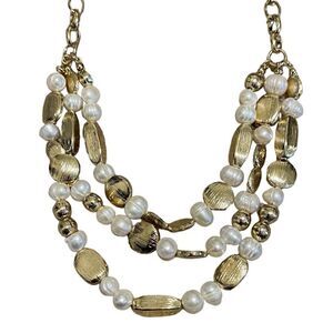 WHBM Multi Strand Beaded & Faux Pearl Neckalce